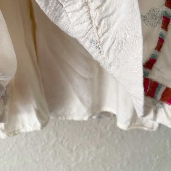 Free People Tulum 3/4 Bell Sleeve Embroidered Boho Tunic Mini Dress S - Picture 9 of 14